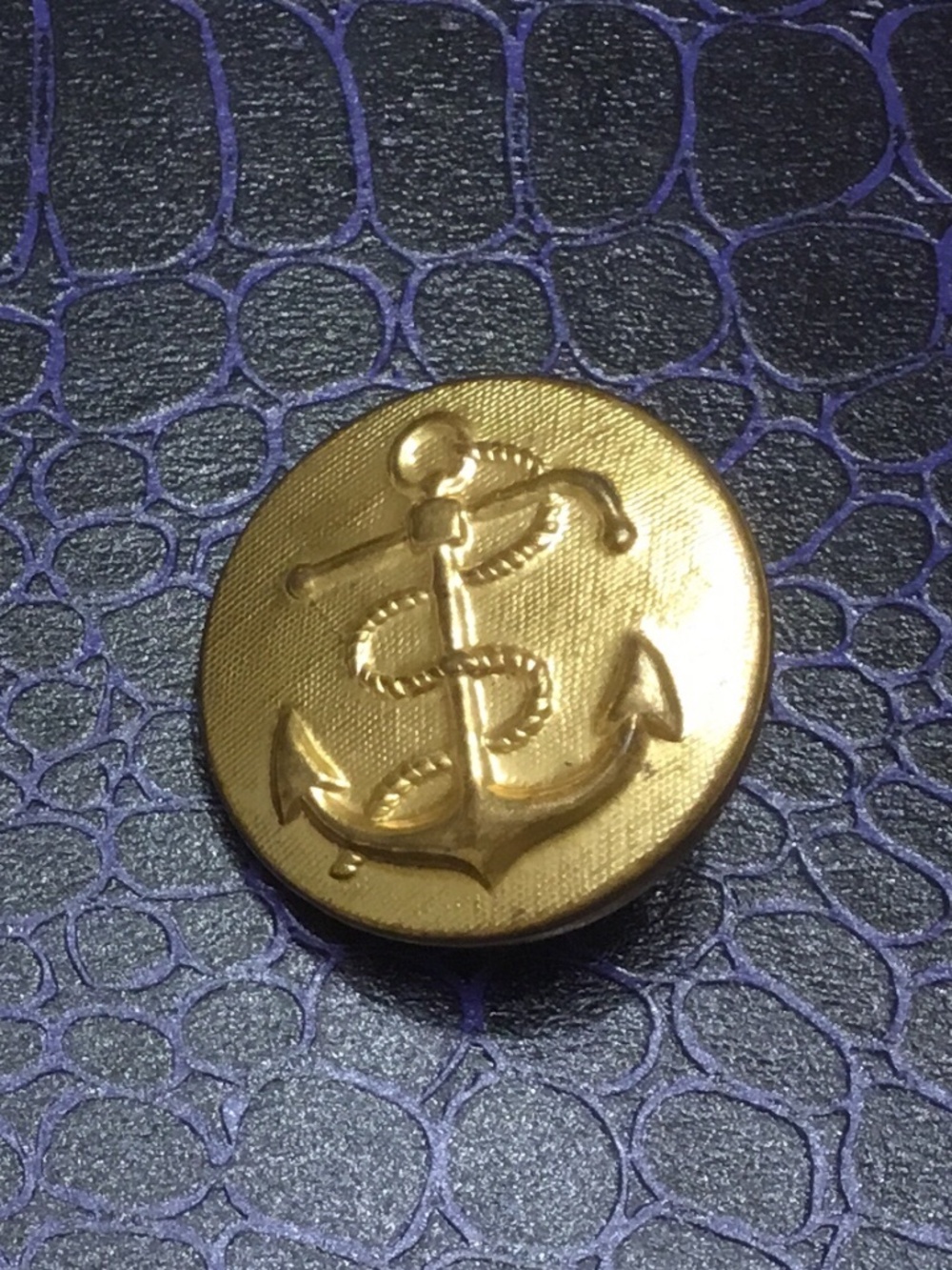 Military Navy Gold Tone Anchor Button
